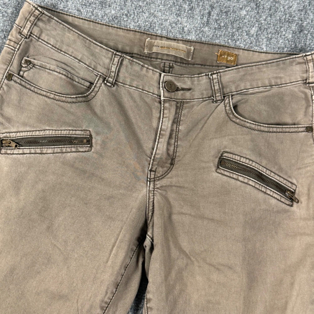 Anthropologie Pilcro Stet Slim Ankle Zip Pocket Pants Grayish/Brown 33X30 30 tag
